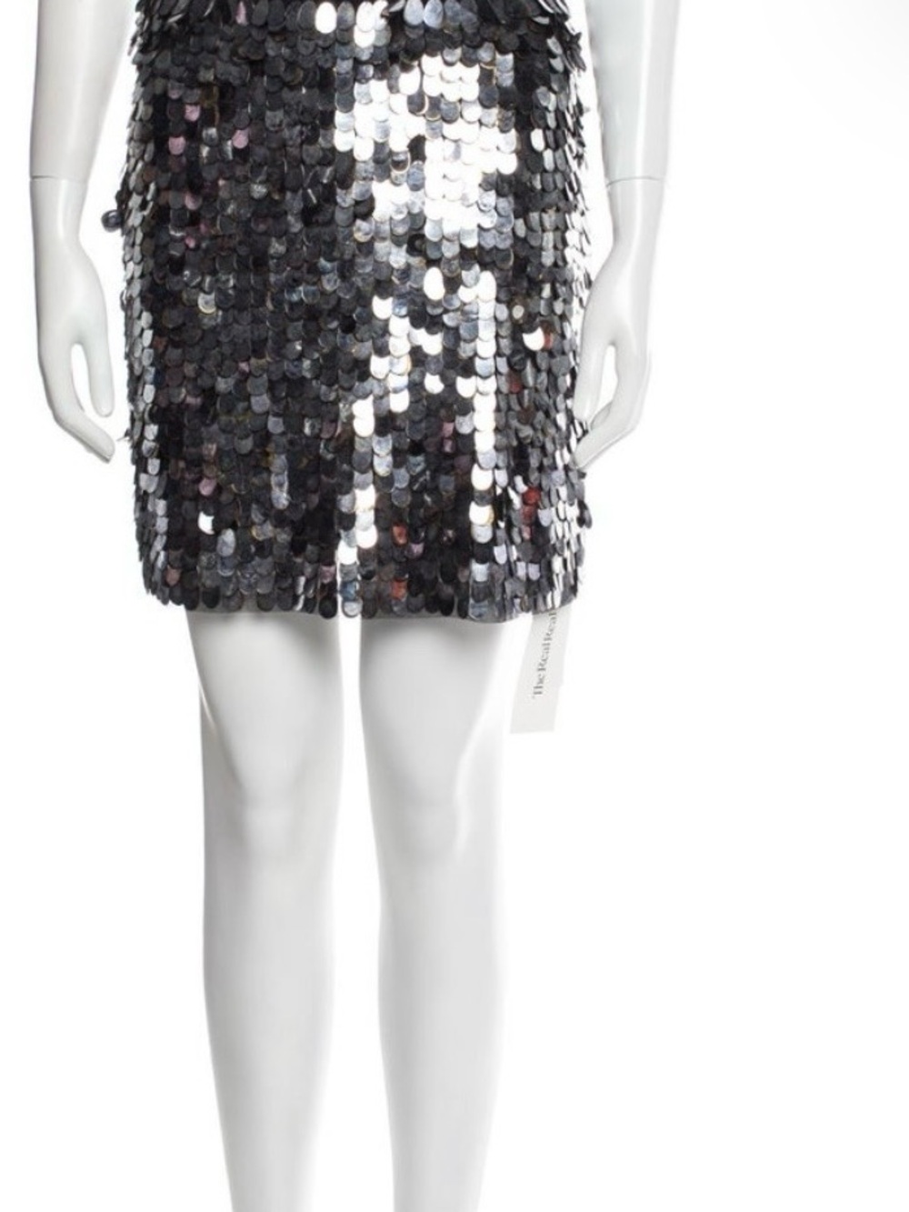 Alice + Olivia Silver Sequin Mini Skirt